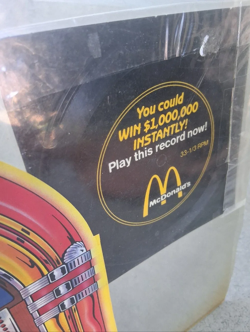 McDonald's Yellow & Red Jukebox-Style $1,000,000 Menu Song Record